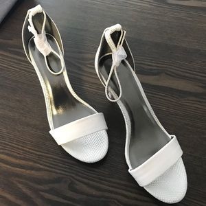 Avon ankle strap heels in white